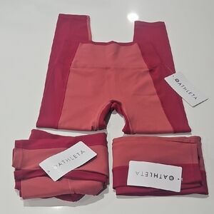 Athleta Girl Two-Tone Pink Colorblock Leggings. Sz Xs.
